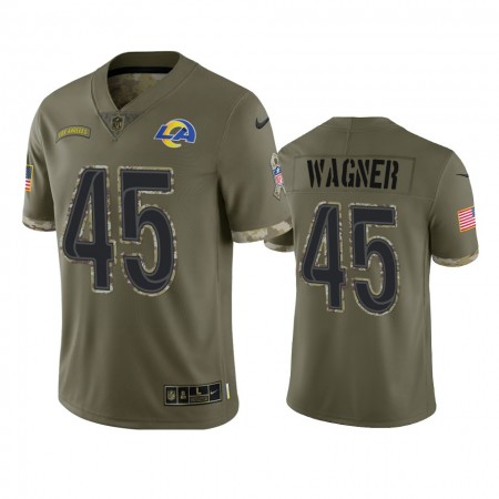Miesten Los Angeles Rams NFL Pelipaita Bobby Wagner 45 Olive 2022 Salute To Service